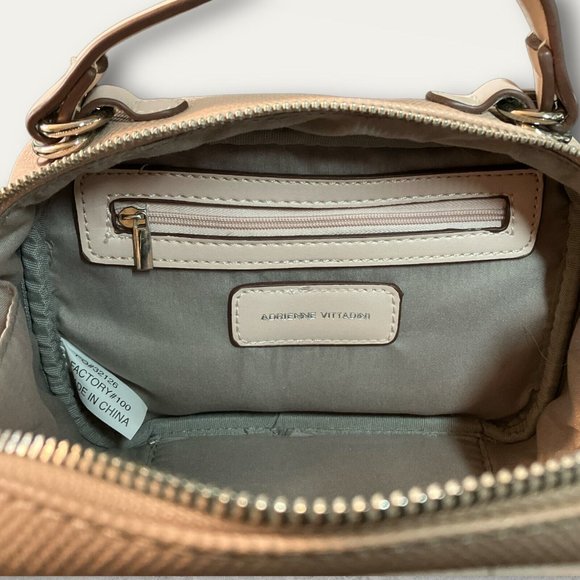 Adrienne Vittadini Dusty Rose Pink Pebbled type design Crossbody Bag Purse - Picture 9 of 15